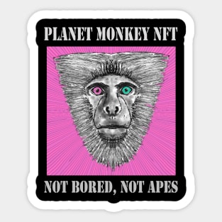 On Planet Monkey nft Collection Not Bored Apes Sticker